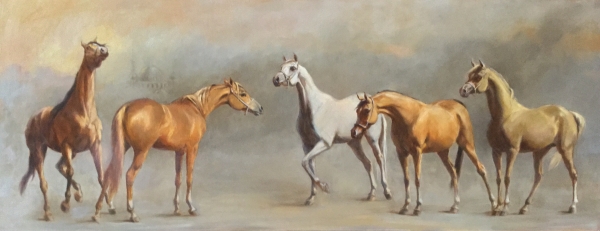 Click here to view Arabian Council (left panel) by Ann Sherman